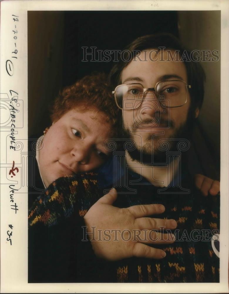 1991 Press Photo Larkey De Neffe and Beth Dinah, both face future with AIDS - Historic Images