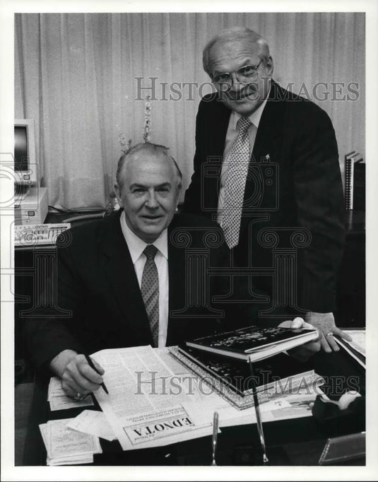 1990 Press Photo First Catholic Slovak Union:Joseph R Kristoric, George F. Matta - Historic Images