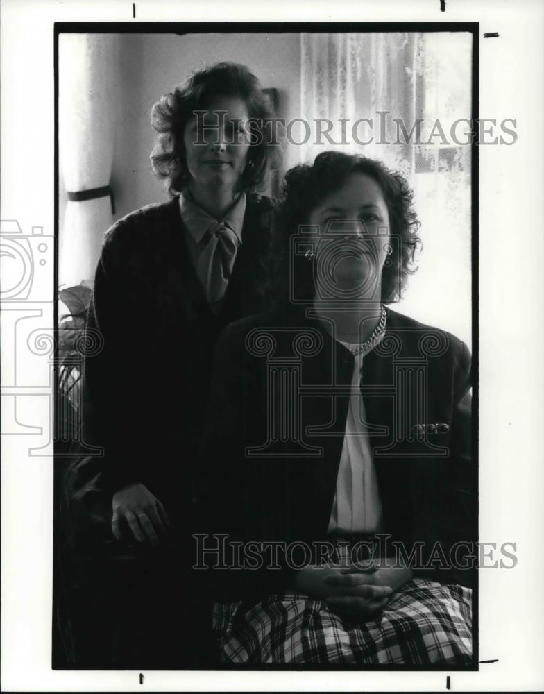 1991 Press Photo Partners in birthing group, Tracie Moore &amp; Liz Berke - Historic Images