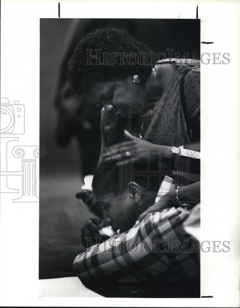 1990 Press Photo Marcia Redding and son Calvin - Historic Images
