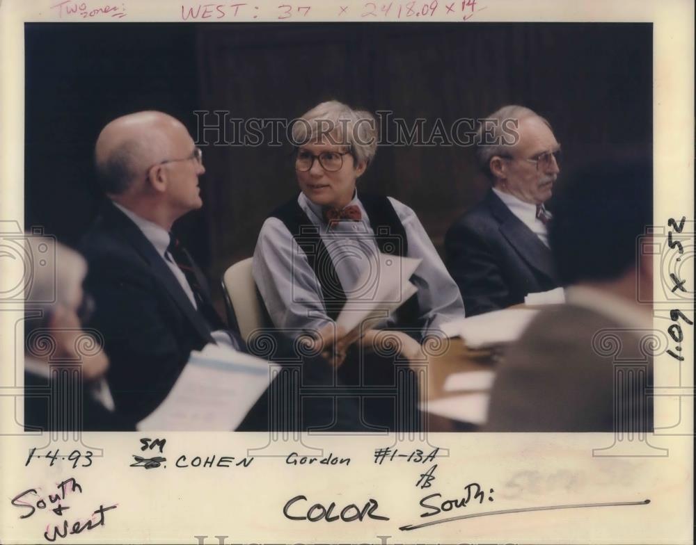 1993 Press Photo State Sen. Joyce Cohen at Senate Interim Judicial Committee. - Historic Images