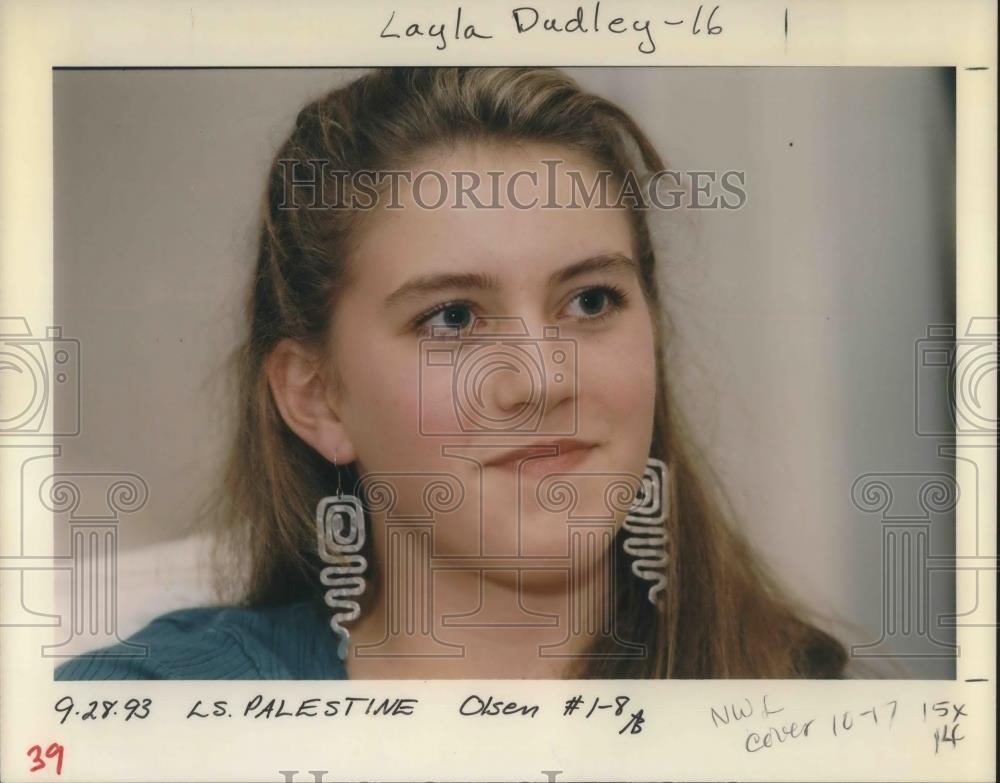 1993 Press Photo Layla Dudley, Oregon honor student interview by the Oregonian - Historic Images