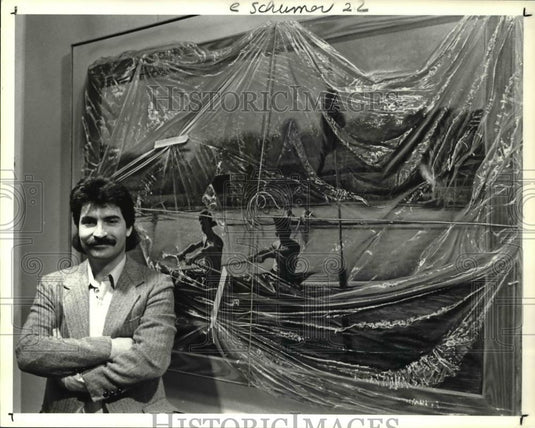 1990 Press Photo Gary L. Schumer's art show at Beck Center - Historic Images