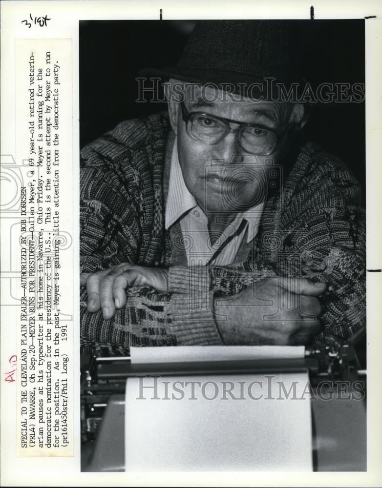 1991 Press Photo Cullen Meyer for democratic nomination for US presidency - Historic Images