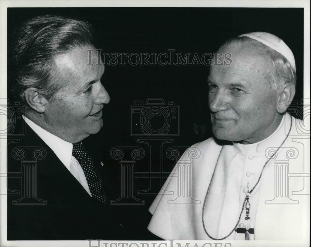 1980 Press Photo Rev Rex Humbard Pope John Paul II - cvp25049 - Historic Images