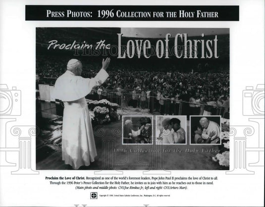 1996 Press Photo Pope John Paul II - cvp25174 - Historic Images