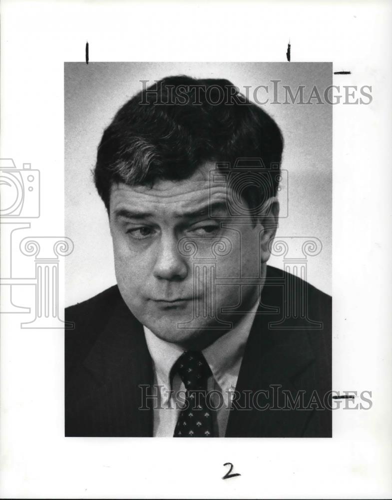 1990 Press Photo Coach Kevin Mackey of Cleveland State University at a Press Con - Historic Images