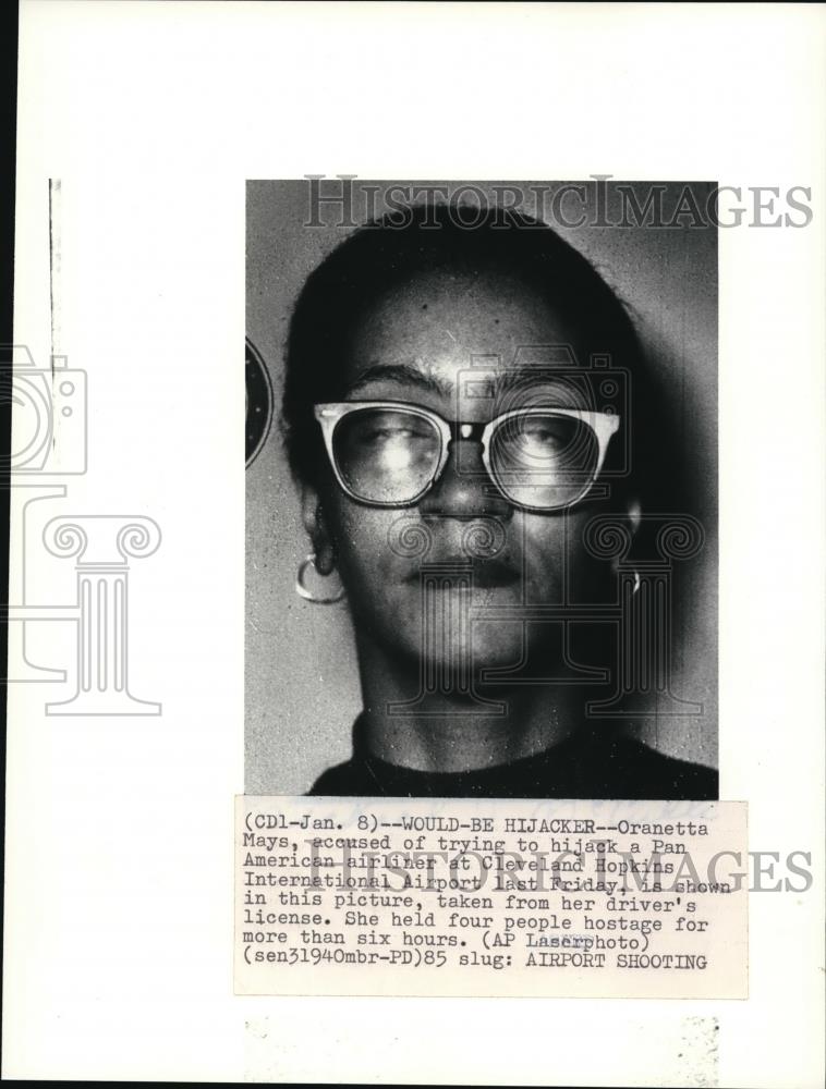 Press Photo Oranetta Mays accused of trying to hijack a Pan American airliner - Historic Images