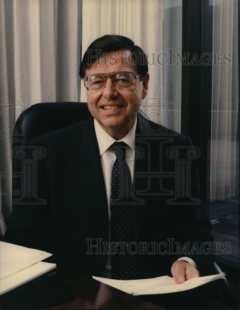 1991 Press Photo Agnar Pytte, Case Western reserve University president - Historic Images