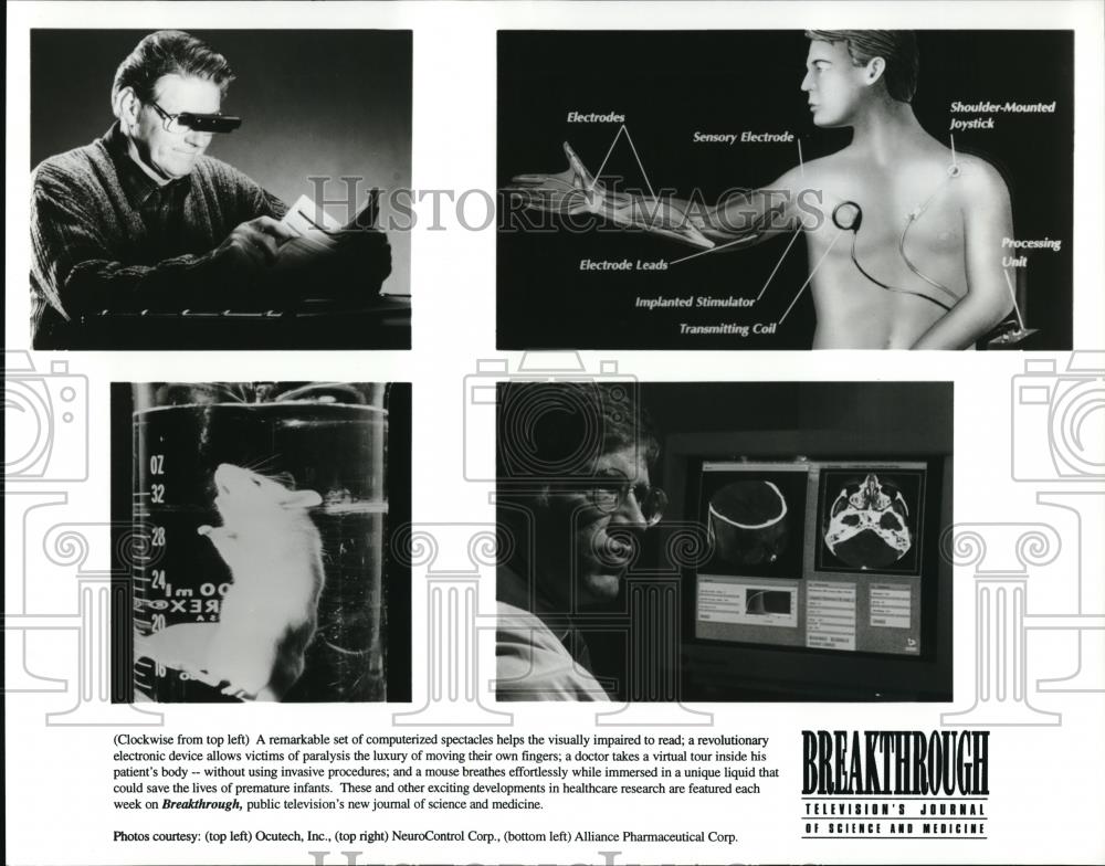 Press Photo Set of computerized spectacles helps the visually impaired to read - Historic Images