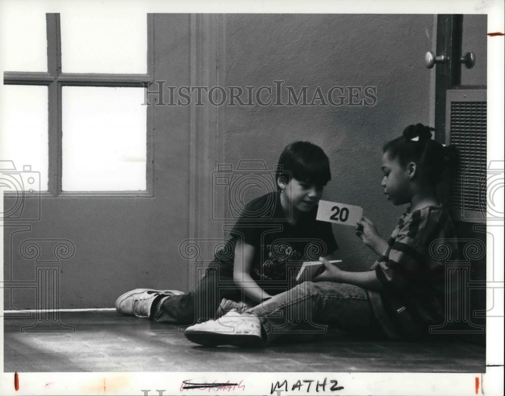 1991 Press Photo Second graders Shannon Stallworth and Danny Collier - Historic Images