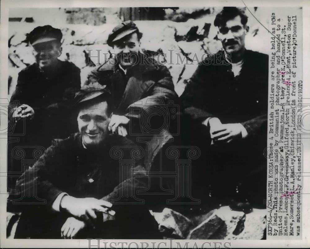 1953 Press Photo 4 British Soldiers Are Being Held As POWs By Reds - Historic Images