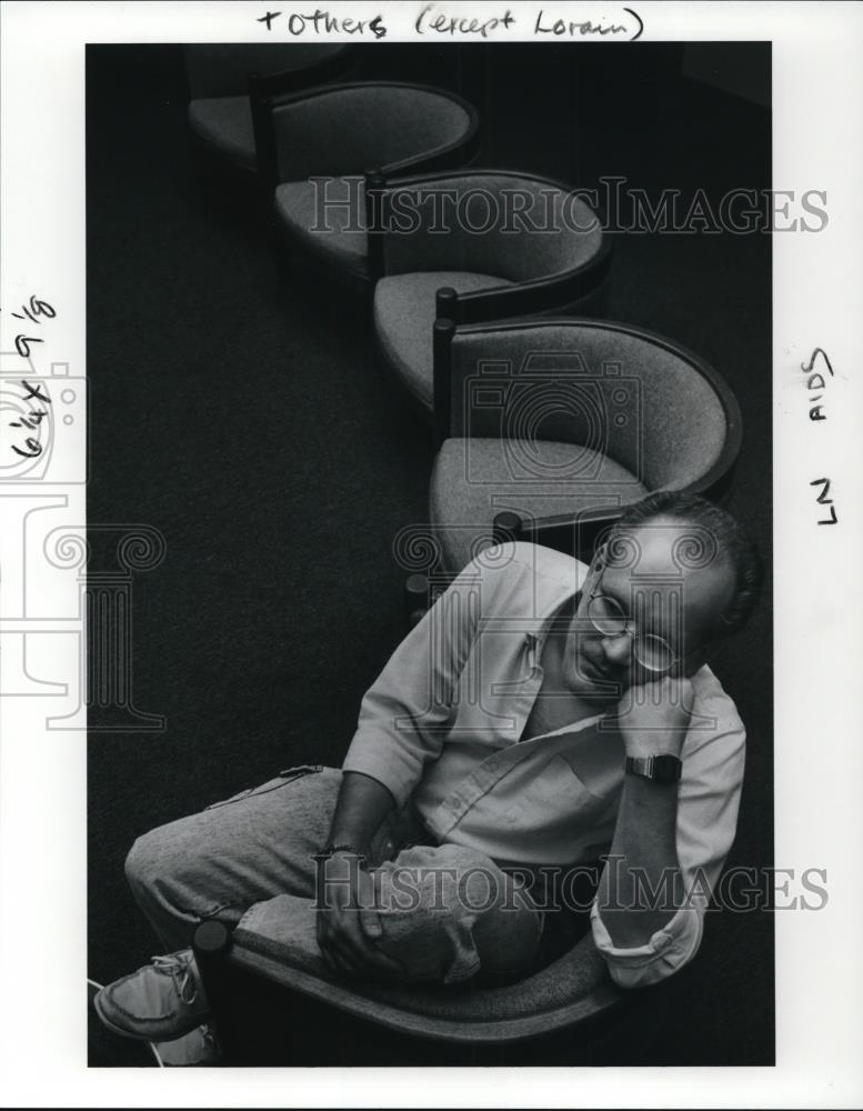 1991 Press Photo Marc Richards Student of Lorain Community College with Aids - Historic Images