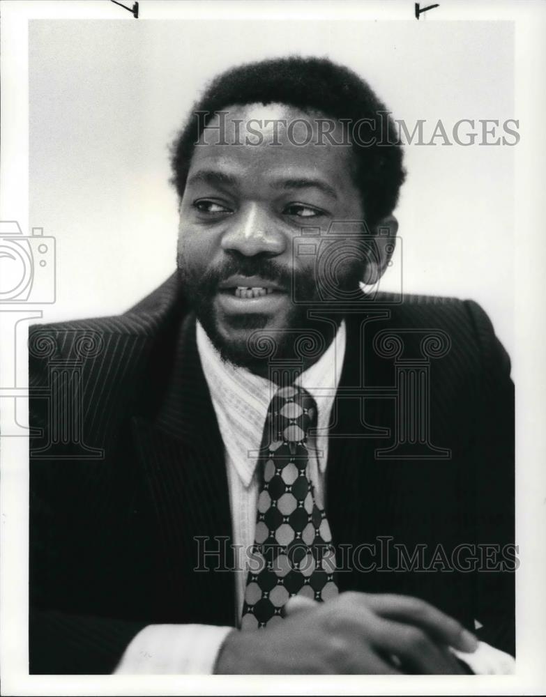 1987 Press Photo Rev Zachariah Mokgoebo, Black Clergyman from South Africa - Historic Images