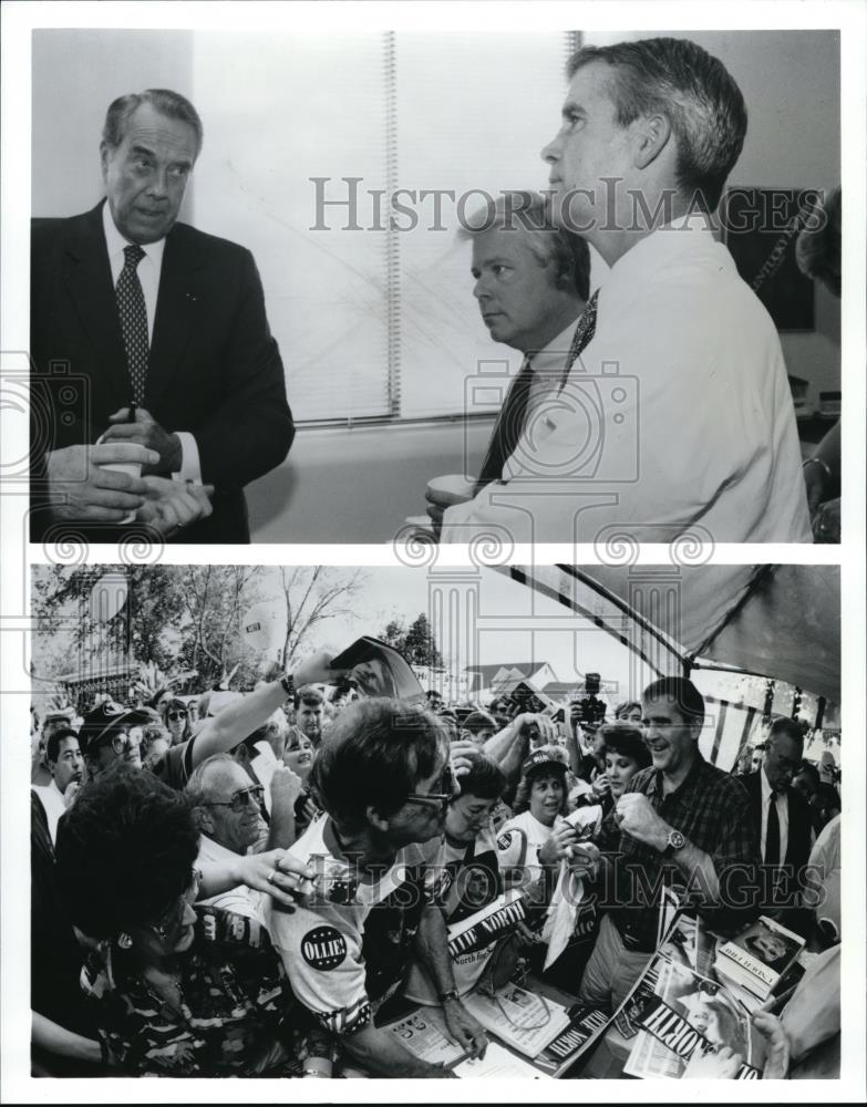 1996 Press Photo Oliver North, Bob Dole and Mark Goodin - Historic Images