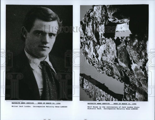 1994 Press Photo Photographs of Jack London and Wolf House - Historic Images