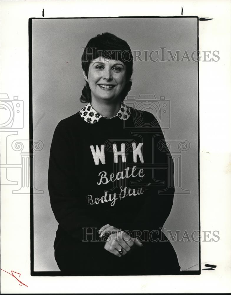 1984 Press Photo Nancy Paolucci with Beatle sweat shirt - Historic Images