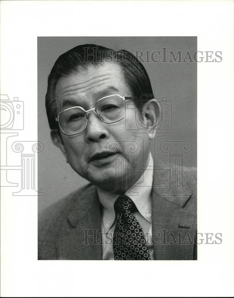 1989 Press Photo Kunio Okabe, general manager of International Affairs - Historic Images