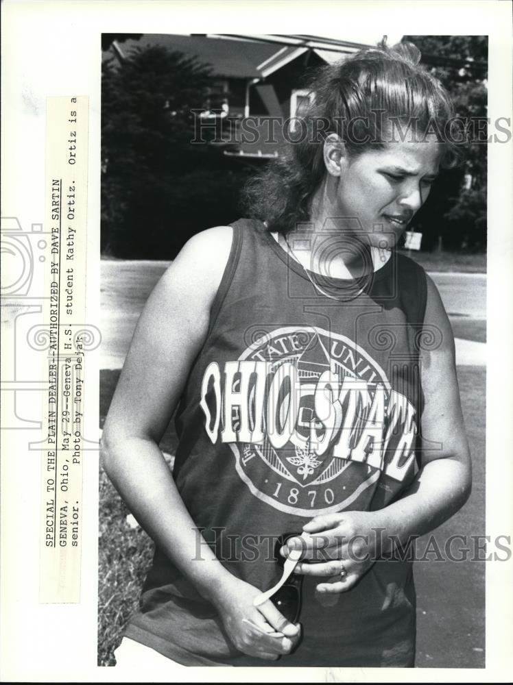 1992 Press Photo Geneva HS Senior student Kathy Ortiz - Historic Images