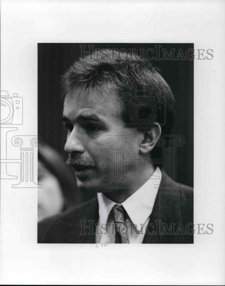 1990 Press Photo George Lanjak, prosecuting attorney at the Cheryl Lessin trial - Historic Images