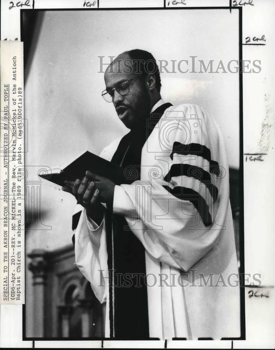 1989 Press Photo Reverend Marvin McMickle pastor of the Antioch Baptist Church - Historic Images