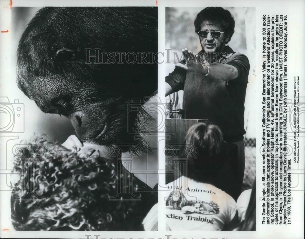 1980 Press Photo Ralph Hefler operator of Gentle Jungle San Bernardino Valley - Historic Images