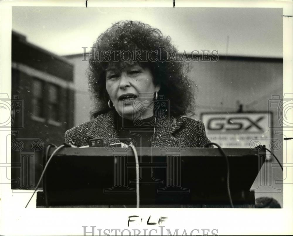 1990 Press Photo State Representative Barbara Pringle at a Press Conference - Historic Images