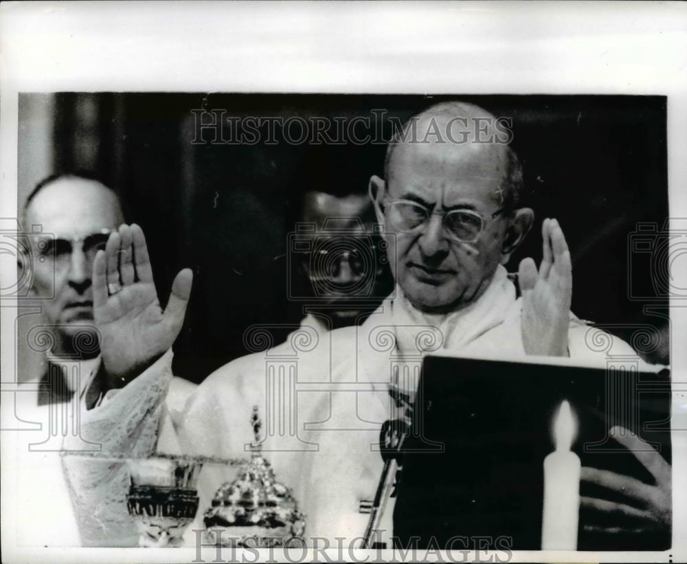 1969 Press Photo Pope Paul VI celebrate the traditional Christmas Midnight Mass - Historic Images