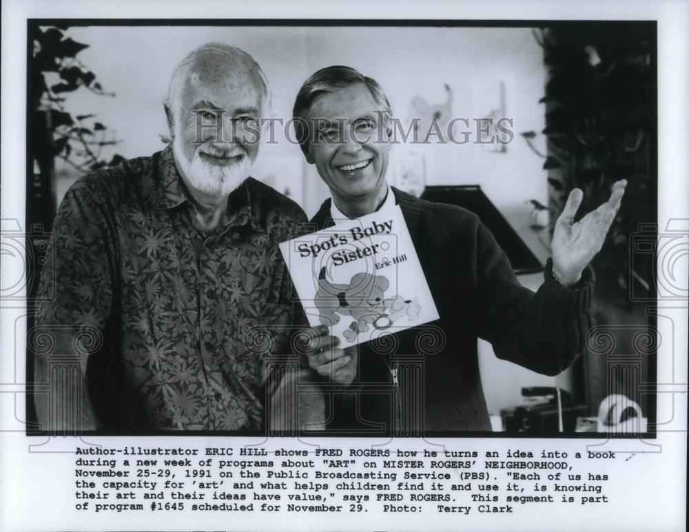 1991 Press Photo Eric Hill and Fred Rogers - cvp22242 - Historic Images