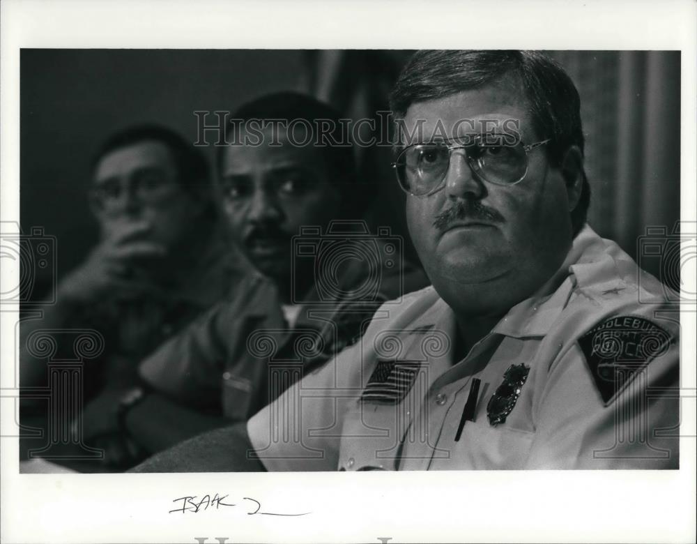 1991 Press Photo Capt. H. Kenneth Paulett, Chiefs Patrick Oliver & John Maddox - Historic Images