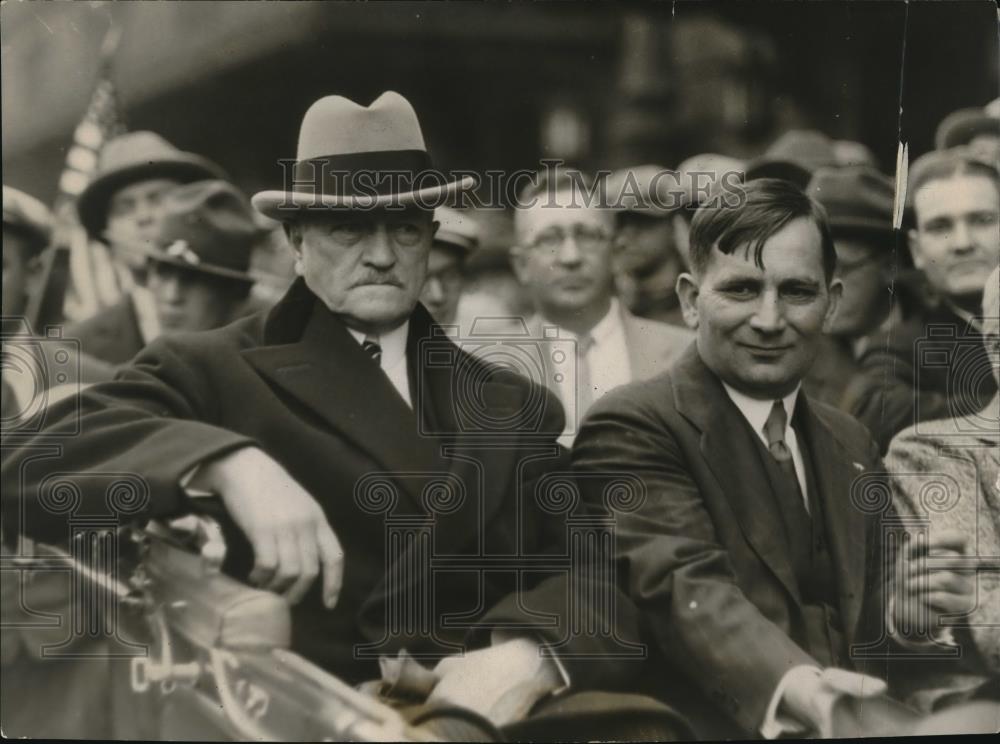 Press Photo Gen John Pershing and Mayor Marshall during a visit in Cleveland - Historic Images
