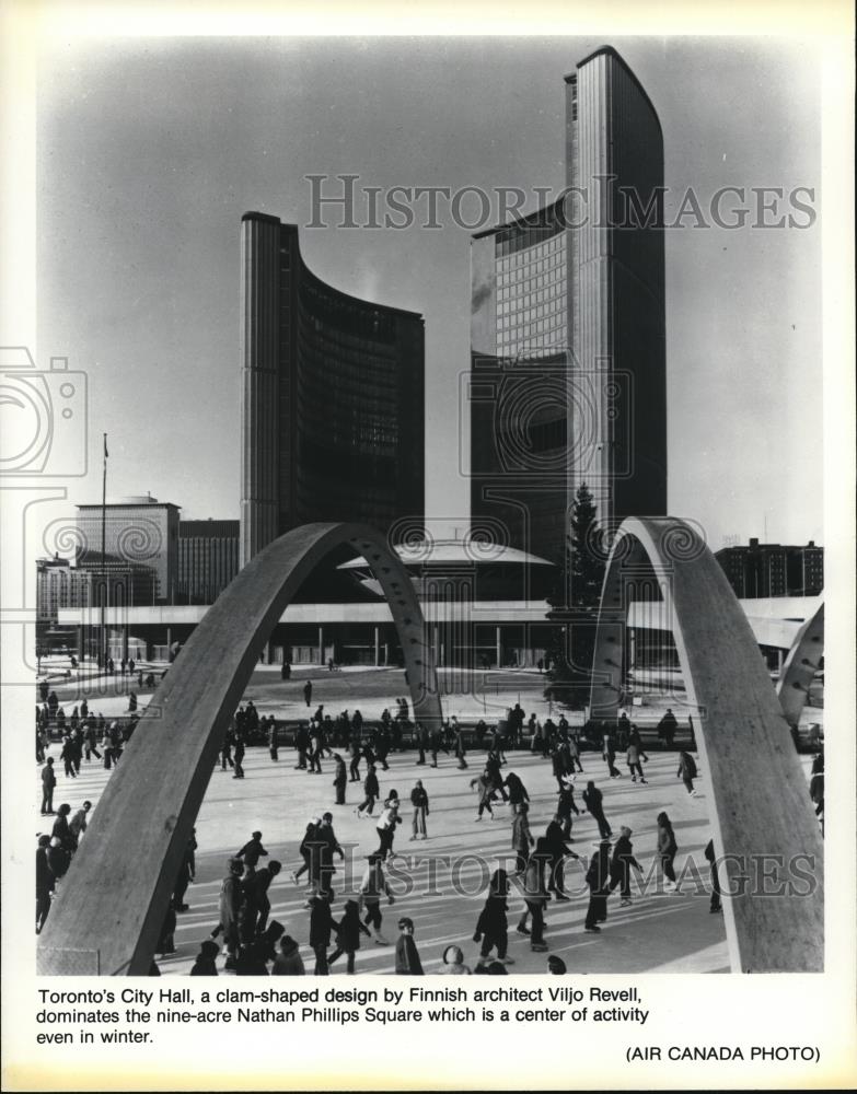 1980 Press Photo Toronto's city Hall designed by Finnish architect, Viljo Revell - Historic Images