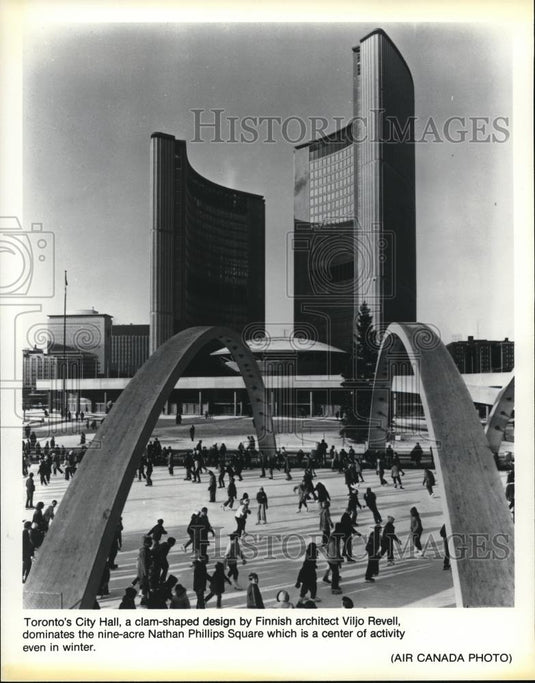 1980 Press Photo Toronto's city Hall designed by Finnish architect, Viljo Revell - Historic Images
