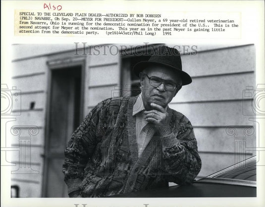 1991 Press Photo Cullen Meyer, running for democratic nomination for president - Historic Images