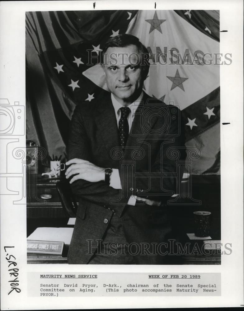 1989 Press Photo Senator David Pryor D- Ark Chairman of the Senate - Historic Images