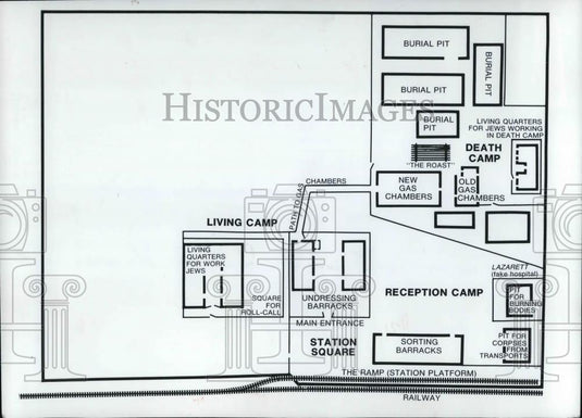 1991 Press Photo Map for Jews working in Death Camp by John Demjanjuk - Historic Images