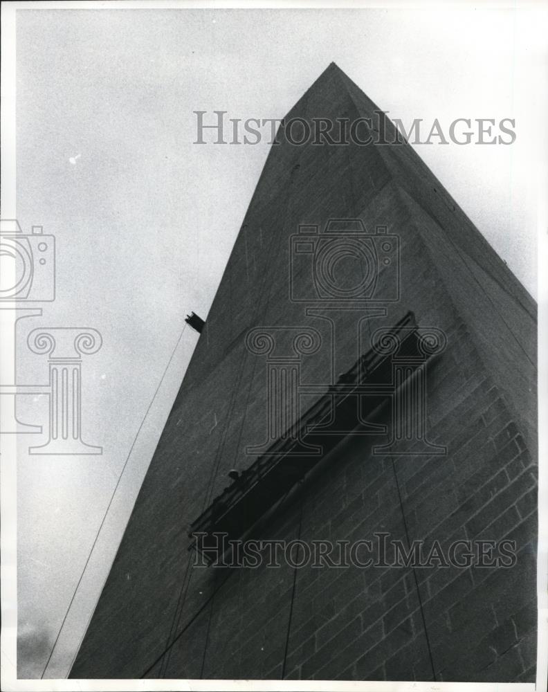 1964 Press Photo Scaffolding on the Washington Monument - Historic Images