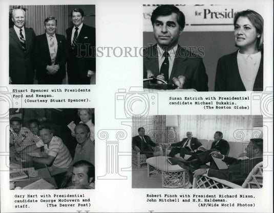 Press Photo Presidents Ford & Reagan, Candidates Michael Dukakis,George McGover - Historic Images