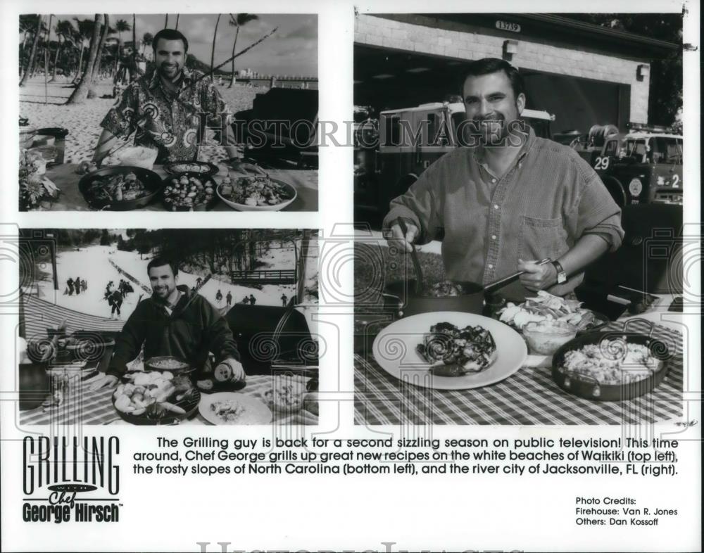 1995 Press Photo George Hirsch host of Grilling with Chef George Hirsch - Historic Images