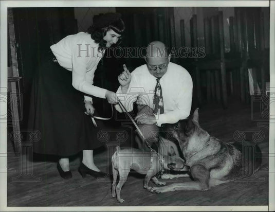 1949 Press Photo As part of his entrance examination for Canine University - Historic Images