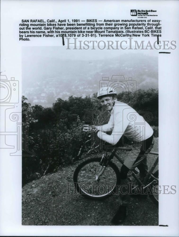 1991 Press Photo Gary Fisher President Of Bicycle Company - cvp21640 - Historic Images