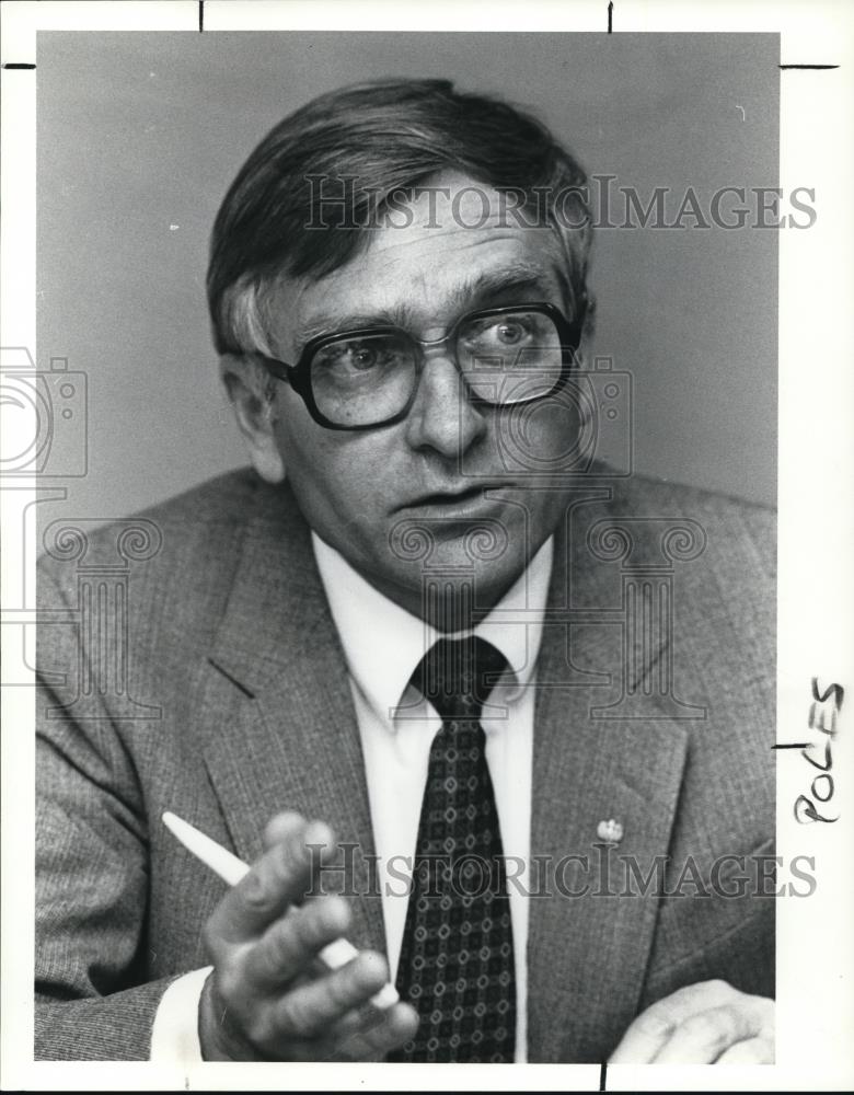1990 Press Photo Marek Poniatowski, Polish leader studying in Cleveland - Historic Images