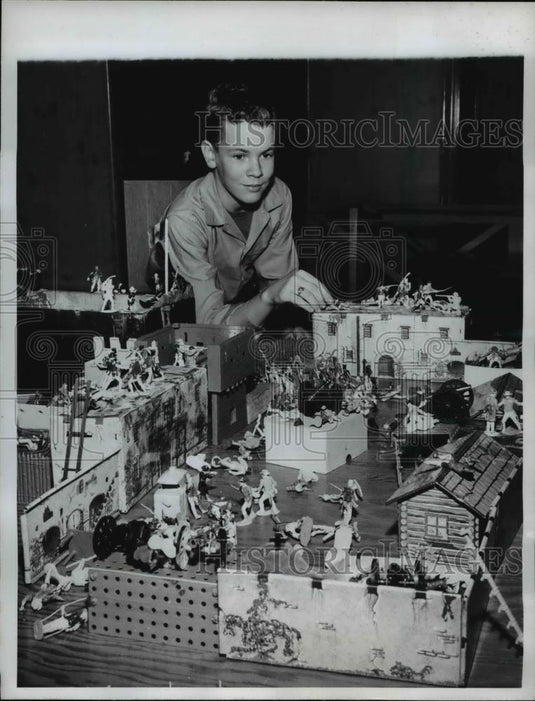 1961 Press Photo Austin Texas, John Kearney's Battle of the Alamo model - Historic Images