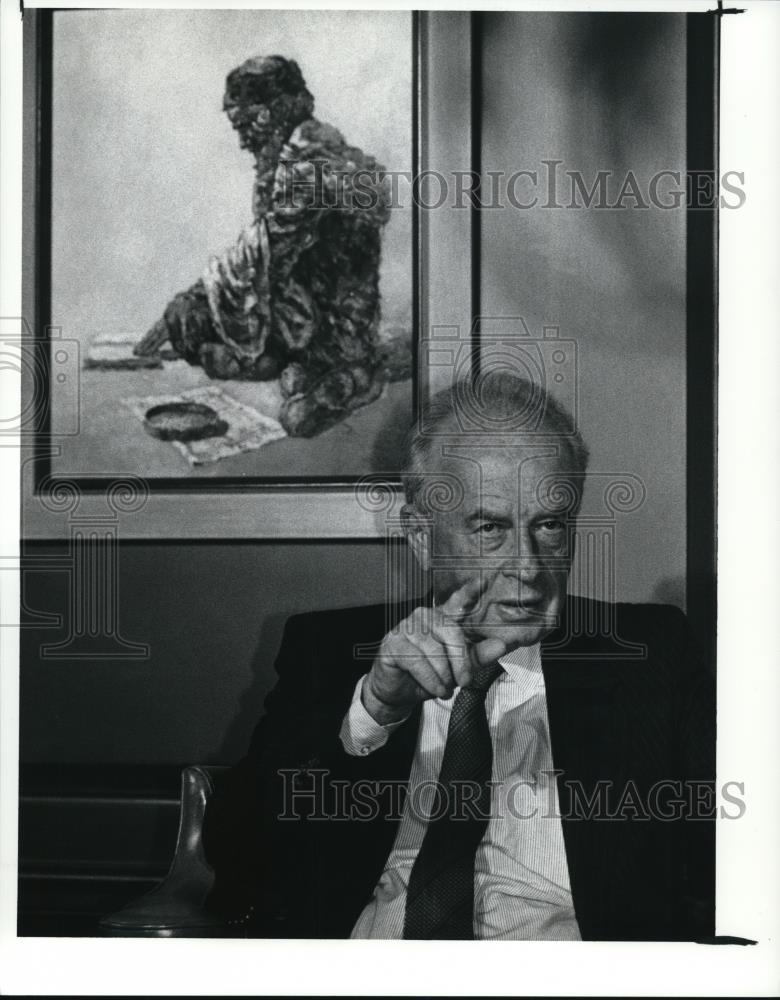 1990 Press Photo Former Prime Minister of Isreal Yitzhak Rabin - Historic Images