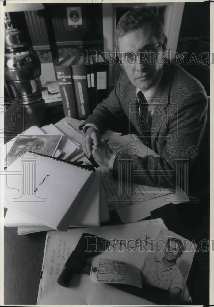 1991 Press Photo Jim Fisher Edinboro University Professor Jerry Pacek Murder - Historic Images