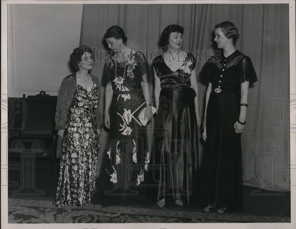 1936 Press Photo Mrs Ogden Reid, Mrs FD Roosevelt,P Wood, Mrs Boettinger - Historic Images