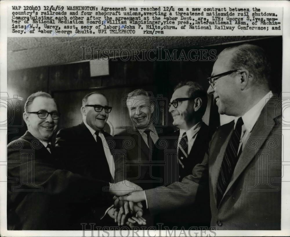 1969 Press Photo Washington George S. Ives, William Winpisinger &amp; John P. Hiltz - Historic Images