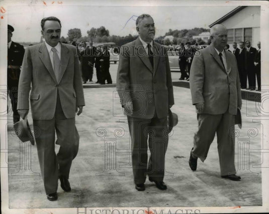 1955 Press Photo Belgrade Yugo, Soviet A Mikoyan, N Bulganin, N Krushchev - Historic Images