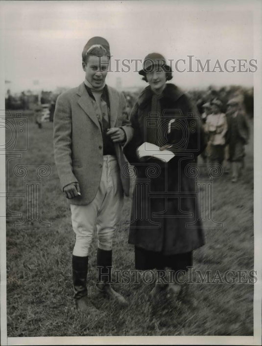 1933 Press Photo Mr & Mrs Bobby Young at Piedmont Fox Hound Meeting - Historic Images