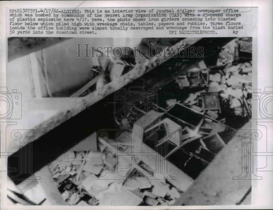 1962 Press Photo Algeris interior view of Journal d'Alger newspaper office - Historic Images